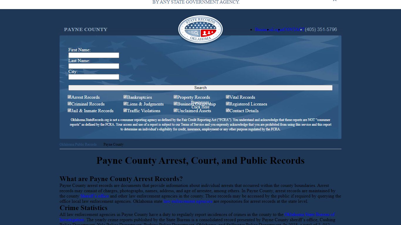 Payne County Arrest, Court, and Public Records